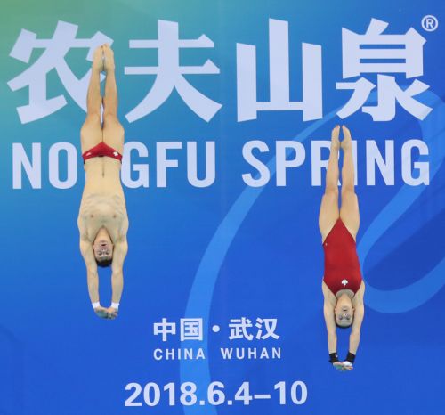 跳水世界杯在武汉体育中心开幕</br>中国“梦之队”包揽首日两金