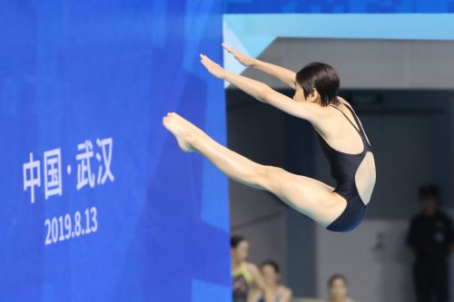 军运会跳水测试赛在武汉体育中心游泳馆举行(图5)